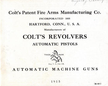 Colt 1915 catalog first page