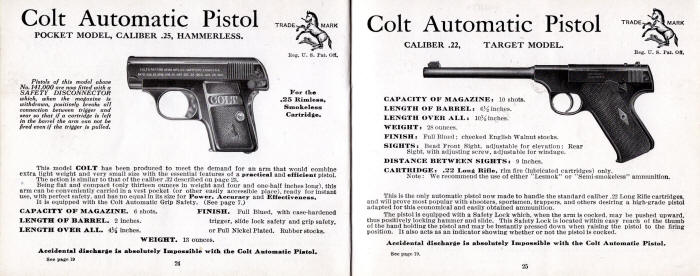 1920 Colt automatic vestpocket .25 pistol