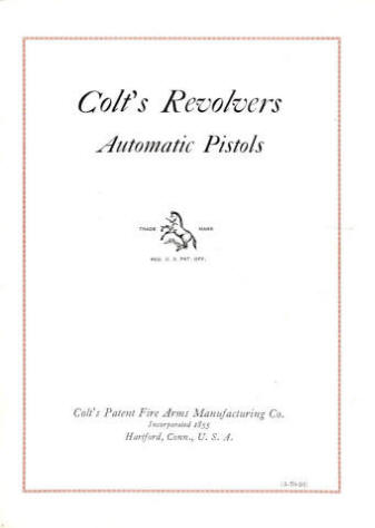 Colt 1924 catalog showing first page