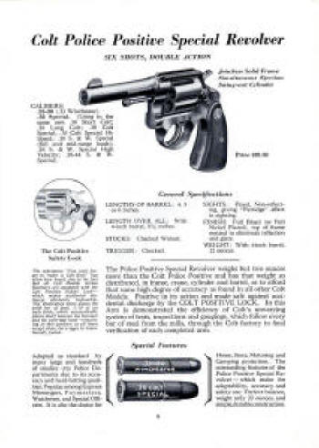 Colt Fire Arms Jan. 1933 Catalog Police Positive Special revolver