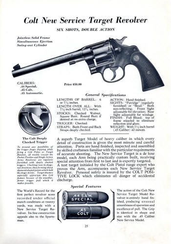 Colt 1936 (Oct.) catalog new service target revolver