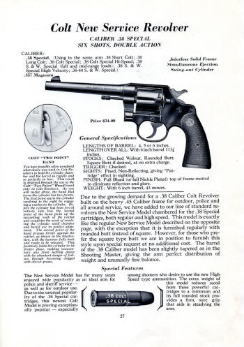 Colt 1936 (Oct.) catalog new service revolver