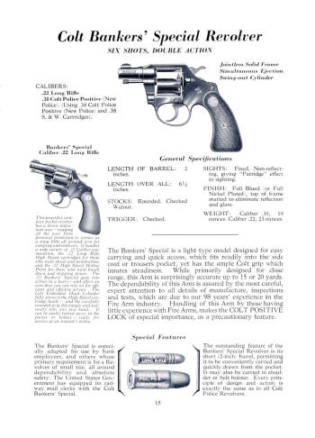 Colt 1937 catalog bankers' special