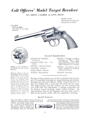 Colt 1937 catalog officers' model target revolver .22
