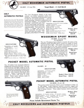 Colt Revolvers and Automatic Pistols May 1937 Illustrated Price List page 6