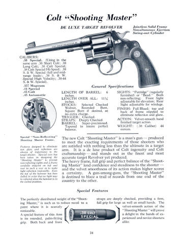 Colt Firearms 1938 catalog shooting master revolver