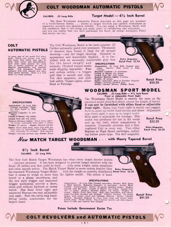 Colt Catalog Revolvers and Automatic Pistols Jan. 1939 page 6