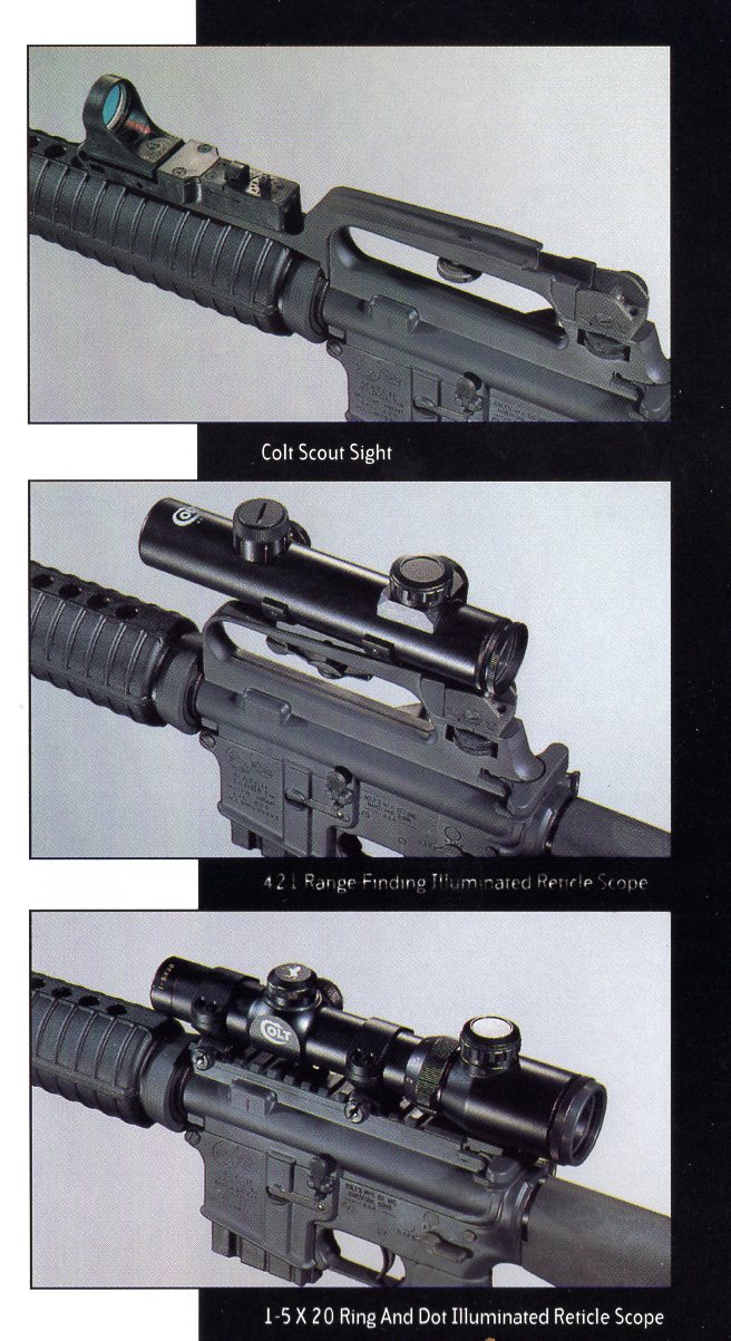 Colt Scout, ring and dot illluminated reticle scope,